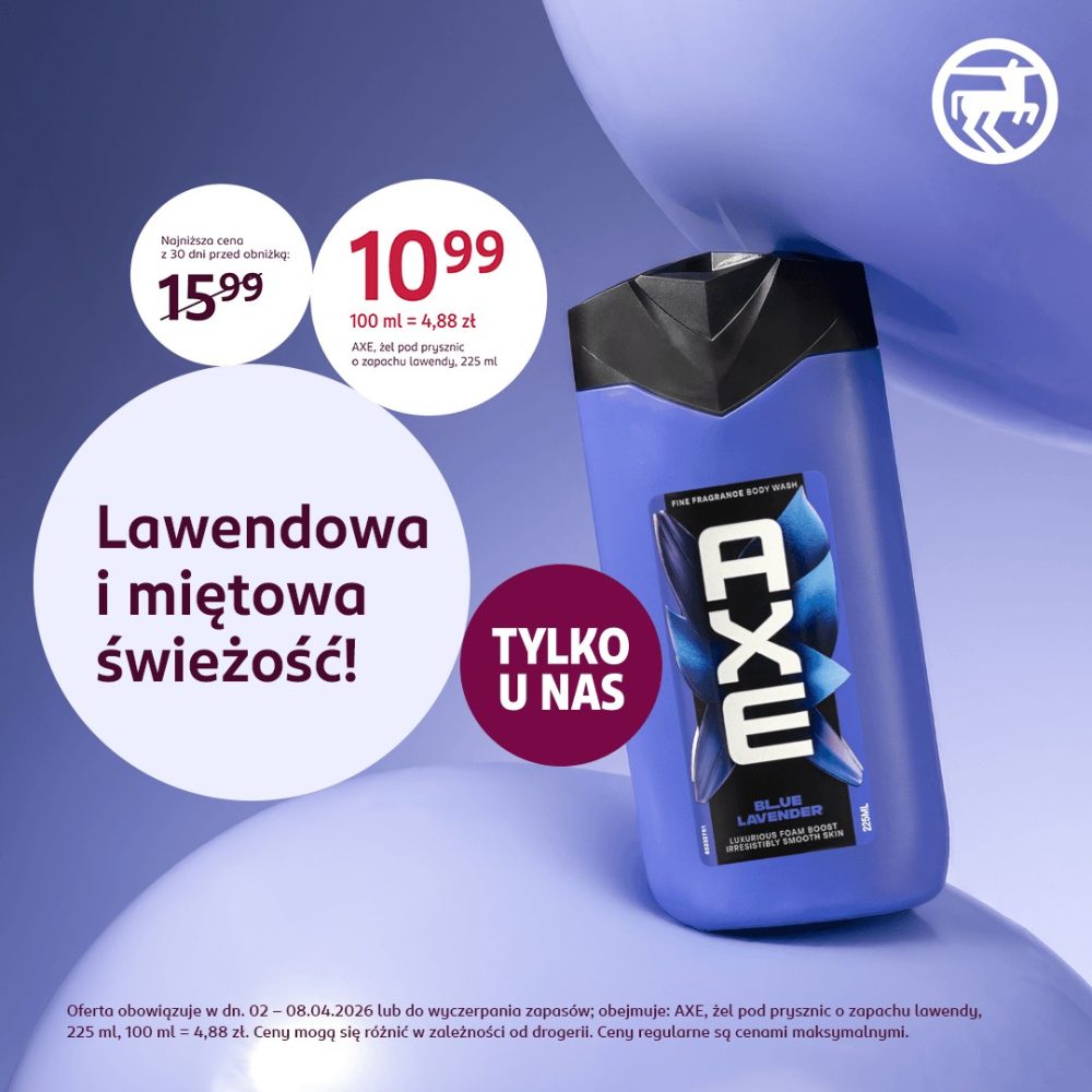 żel pod prysznic AXE lawendowy promocja Rossmann Galeria Olimpia Bełchatów