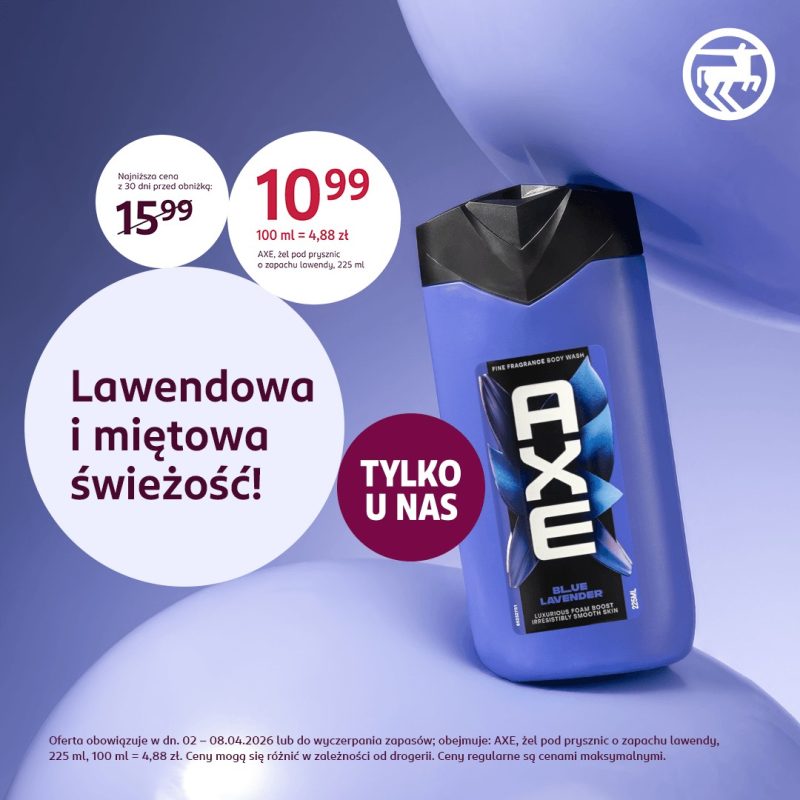 żel pod prysznic AXE lawendowy promocja Rossmann Galeria Olimpia Bełchatów