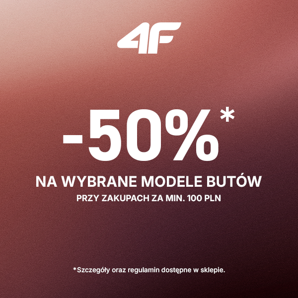 buty 4F promocja minus 50 procent Galeria Olimpia Bełchatów odzież sportowa
