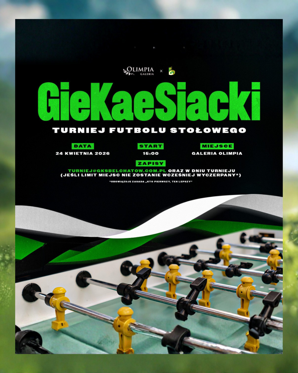 Turniej piłkarzyków GieKaeSiacki Galeria Olimpia Bełchatów 24 kwietnia 2026