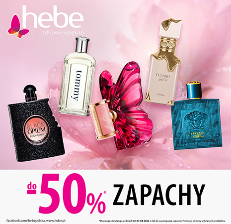perfumy promocja Hebe Galeria Olimpia Bełchatów zapachy minus 50 procent kosmetyki