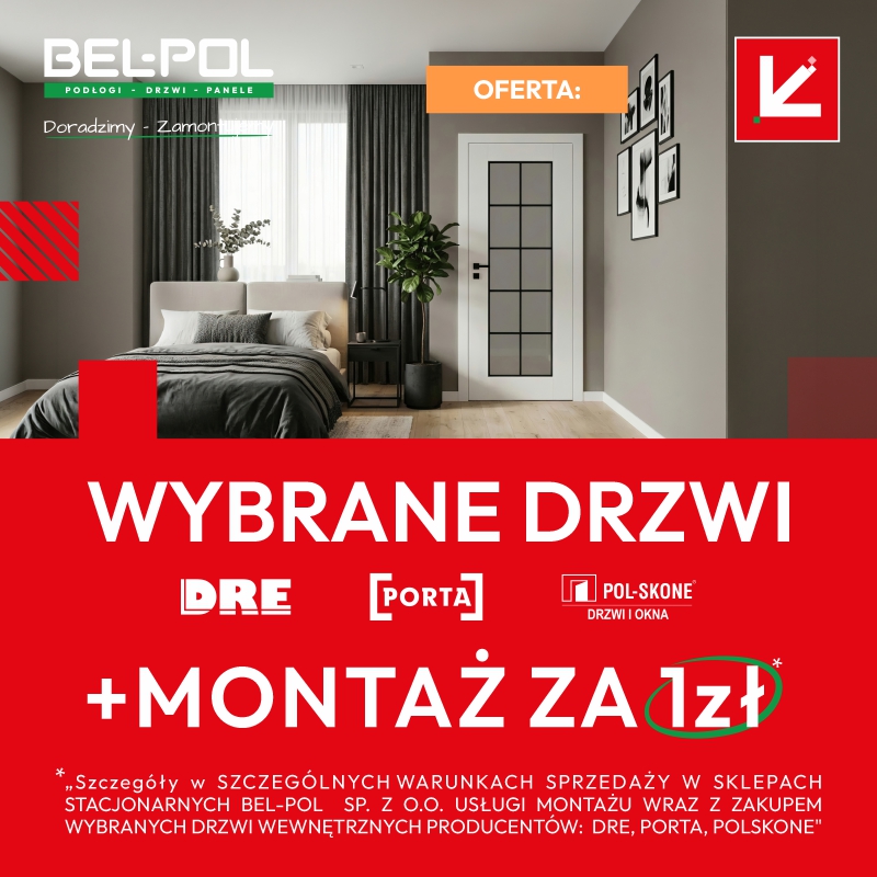BEL-POL wybrane drzwi z montażem za 1 zł w Galerii Olimpia
