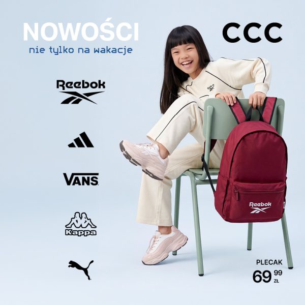 CCC w Galerii Olimpia – nowości nie tylko na wakacje, plecak Reebok za 69,99 zł.