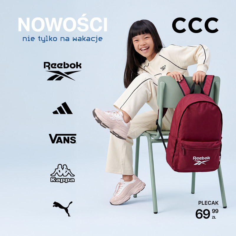 CCC w Galerii Olimpia – nowości nie tylko na wakacje, plecak Reebok za 69,99 zł.
