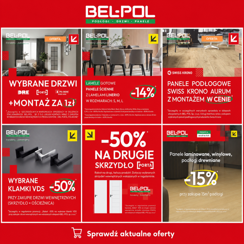 Promocje BEL-POL w Galerii Olimpia – drzwi, podłogi, panele, lamele i klamki w atrakcyjnych ofertach