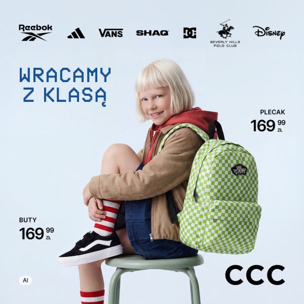 CCC w Galerii Olimpia – akcja „Wracamy z klasą”, plecak i buty dziecięce w ofercie szkolnej.