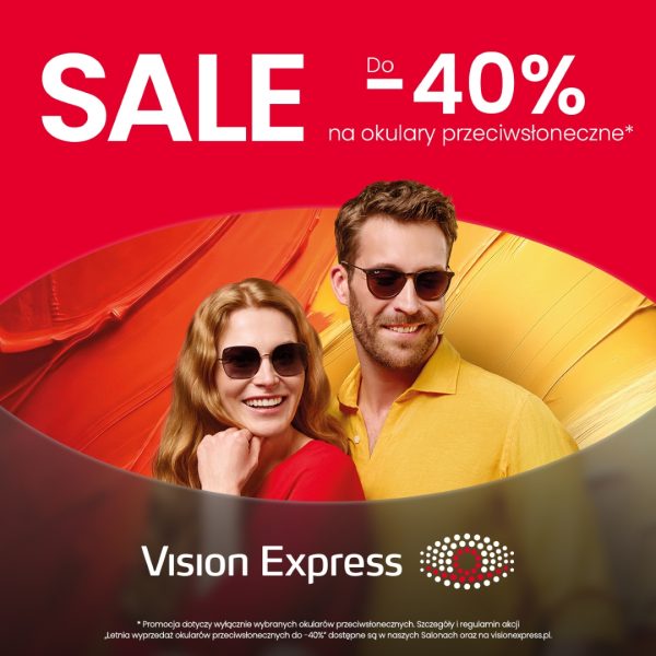 Vision Express w Galerii Olimpia – letnia wyprzedaż okularów przeciwsłonecznych do -40%.