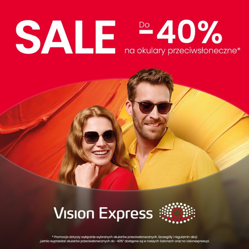 Vision Express w Galerii Olimpia – letnia wyprzedaż okularów przeciwsłonecznych do -40%.