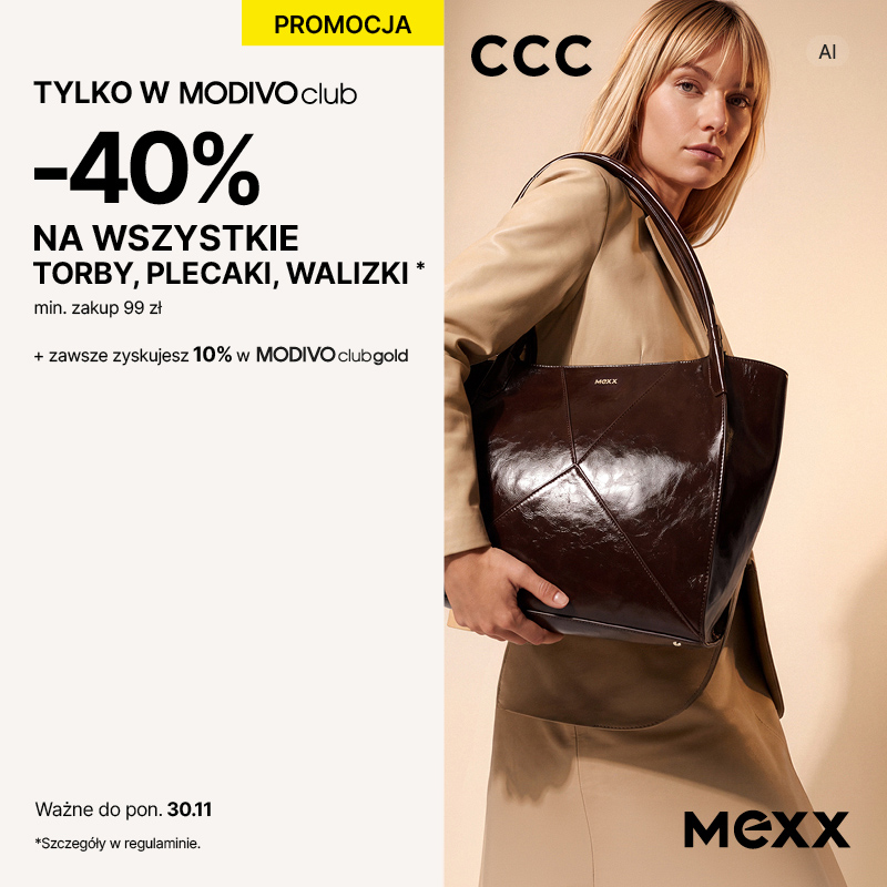 Promocja CCC w Galerii Olimpia – 40% rabatu na wszystkie torby, plecaki i walizki przy zakupie za minimum 99 zł w MODIVOclub.